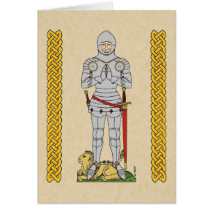 Engelska Medieval Knight Circa 1430 Hälsningskort