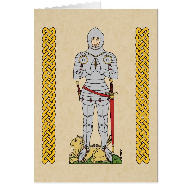 Engelska Medieval Knight Circa 1430 Hälsningskort (Framsidan)