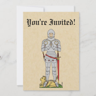 Engelska Medieval Knight Circa 1430 Inbjudningar