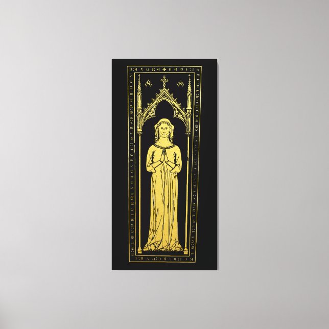 Engelska Medieval Porträtt 1300 Dam Joan Cobham Canvastryck (Framsida)