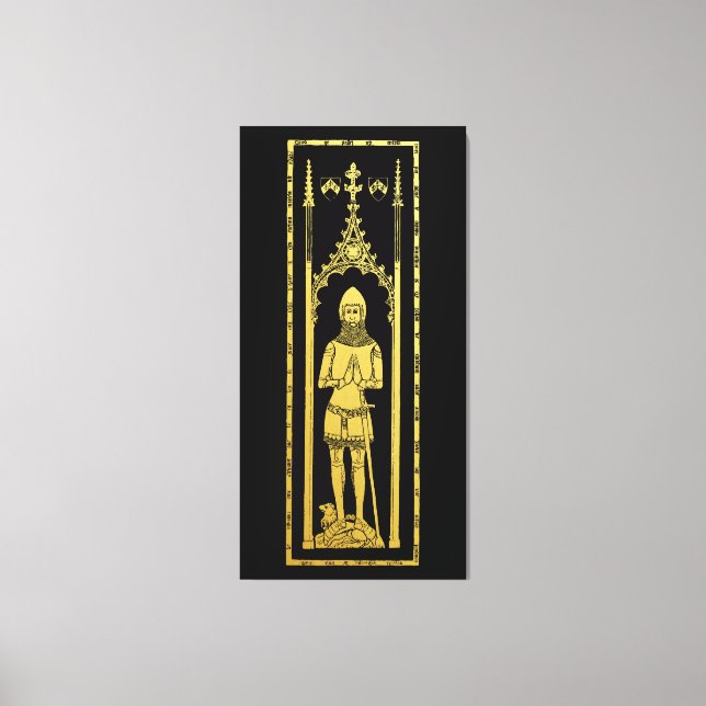 Engelska Medieval Porträtt 1355 John, Lord Cobham Canvastryck (Framsida)