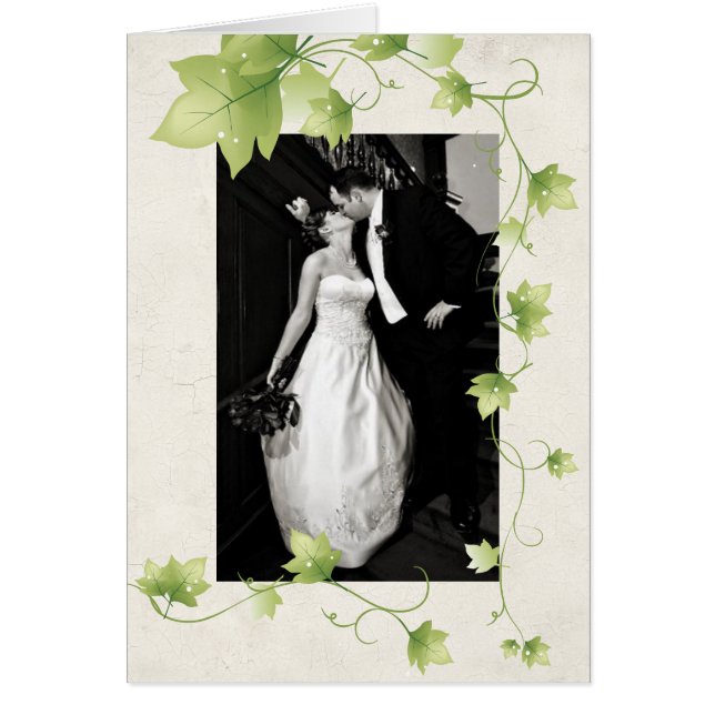 Engelska Murgröna Bröllopsfoto Tack OBS Kort (Framsidan)