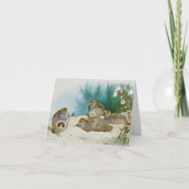 Engelska partrillar med gorister och flaskor, Art Kort