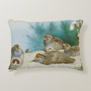 Engelska partrillar med gorister och flaskor, Art Prydnadskudde