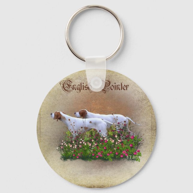 Engelska pekartekoner Poster Triptych Acrylic P Nyckelring (Framsida)