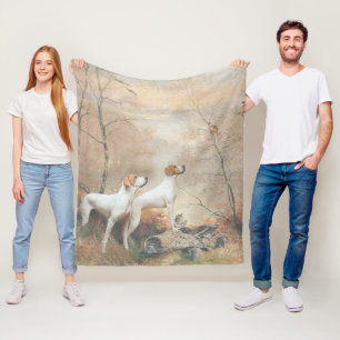 Engelska Pointer jagar fasaner Fleecefilt