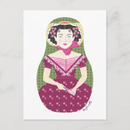 Engelska Ro Matryoshka Postcard Vykort