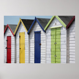 Engelska Seaside Beach Huts Poster