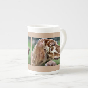Engelska Setter Art Benporslin Mugg
