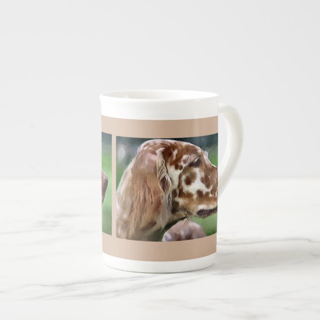 Engelska Setter Art Benporslin Mugg (Framsida höger)