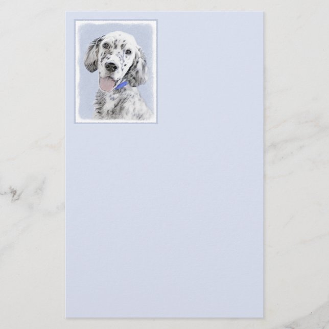 Engelska Setter Blue Belton Painting Hund Art (Framsida)