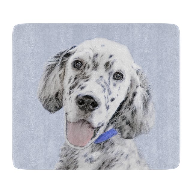 Engelska Setter Blue Belton Painting Hund Art (Framsidan)