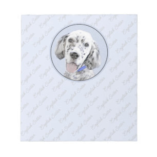 Engelska Setter Blue Belton Painting Hund Art Anteckningsblock