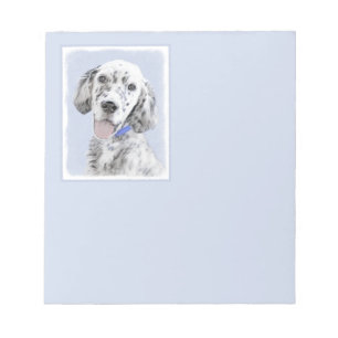 Engelska Setter Blue Belton Painting Hund Art Anteckningsblock