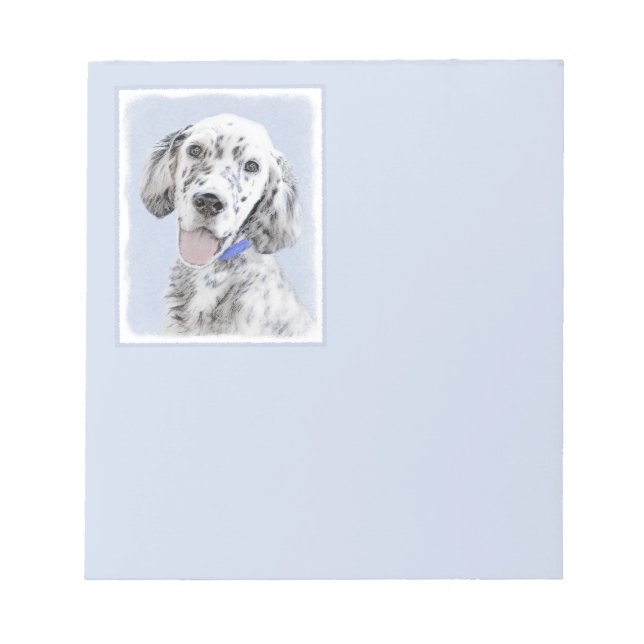 Engelska Setter Blue Belton Painting Hund Art Anteckningsblock (Framsida)