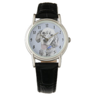 Engelska Setter Blue Belton Painting Hund Art Armbandsur