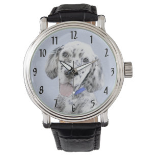 Engelska Setter Blue Belton Painting Hund Art Armbandsur