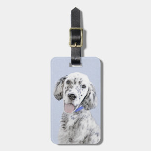 Engelska Setter Blue Belton Painting Hund Art Bagagebricka