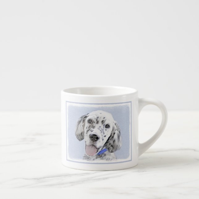 Engelska Setter Blue Belton Painting Hund Art Espressomugg (Höger)