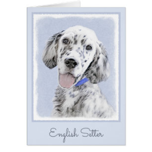 Engelska Setter Blue Belton Painting Hund Art Hälsningskort