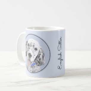Engelska Setter Blue Belton Painting Hund Art Kaffemugg
