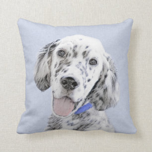 Engelska Setter Blue Belton Painting Hund Art Kudde