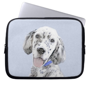 Engelska Setter Blue Belton Painting Hund Art Laptop Fodral