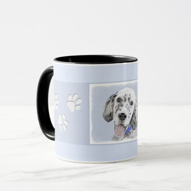 Engelska Setter Blue Belton Painting Hund Art Mugg (Framsida vänster)