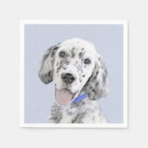 Engelska Setter Blue Belton Painting Hund Art Pappersservett