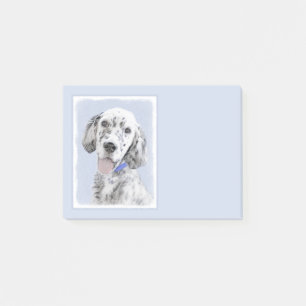 Engelska Setter Blue Belton Painting Hund Art Post-it Block