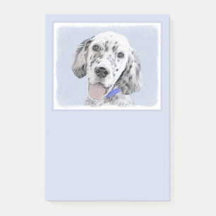Engelska Setter Blue Belton Painting Hund Art Post-it Block