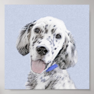 Engelska Setter Blue Belton Painting Hund Art Poster