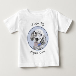 Engelska Setter Blue Belton Painting Hund Art T Shirt