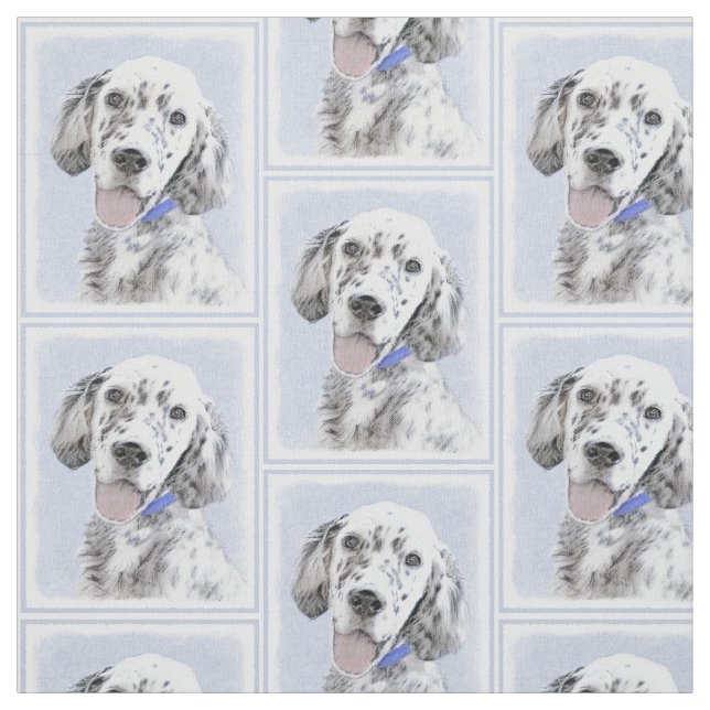 Engelska Setter Blue Belton Painting Hund Art Tyg (Provkarta)