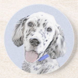 Engelska Setter Blue Belton Painting Hund Art Underlägg