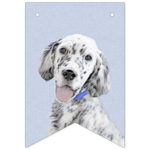 Engelska Setter Blue Belton Painting Hund Art Vimplar