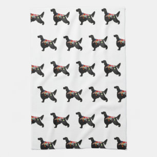 Engelska Setter Hund aveln Bohemian Blommigt Silho Kökshandduk