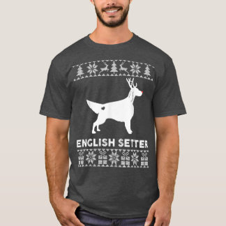Engelska Setter Hund Djurälskare Reindeer Ugly Chr T Shirt