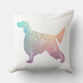 Engelska Setter Hund Geometric Silhouette - Pastel Kudde