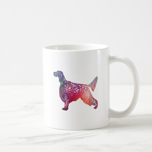 Engelska Setter Hund Geometric Silhouette - Rosa Kaffemugg (Höger)