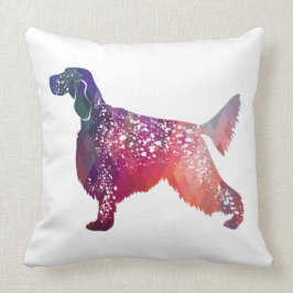 Engelska Setter Hund Geometric Silhouette - Rosa Kudde