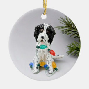 Engelska Setter Hund jul - prydnad Julgransprydnad Keramik