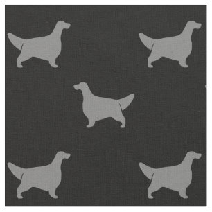 Engelska Setter Hund Silhouettes Mönster Tyg