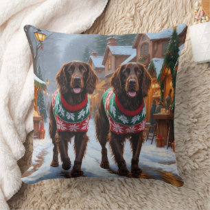Engelska Setter Hundar Jul Snö Högtid Kudde