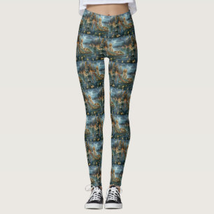 Engelska Setter jul - festlig resa Leggings