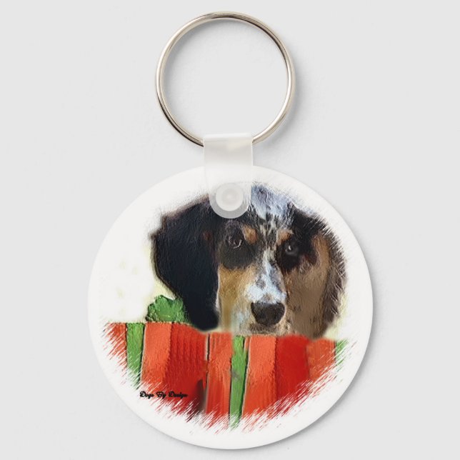 Engelska Setter-julklappar Nyckelring (Framsida)