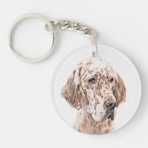 Engelska Setter Orange Belton Painting Hund