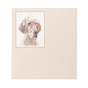 Engelska Setter Orange Belton Painting Hund Anteckningsblock