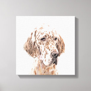 Engelska Setter Orange Belton Painting Hund Canvastryck