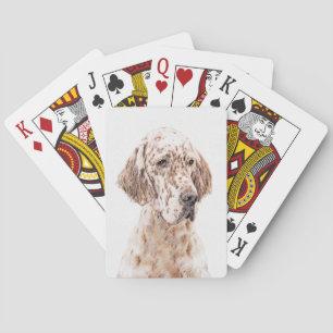 Engelska Setter Orange Belton Painting Hund Casinokort